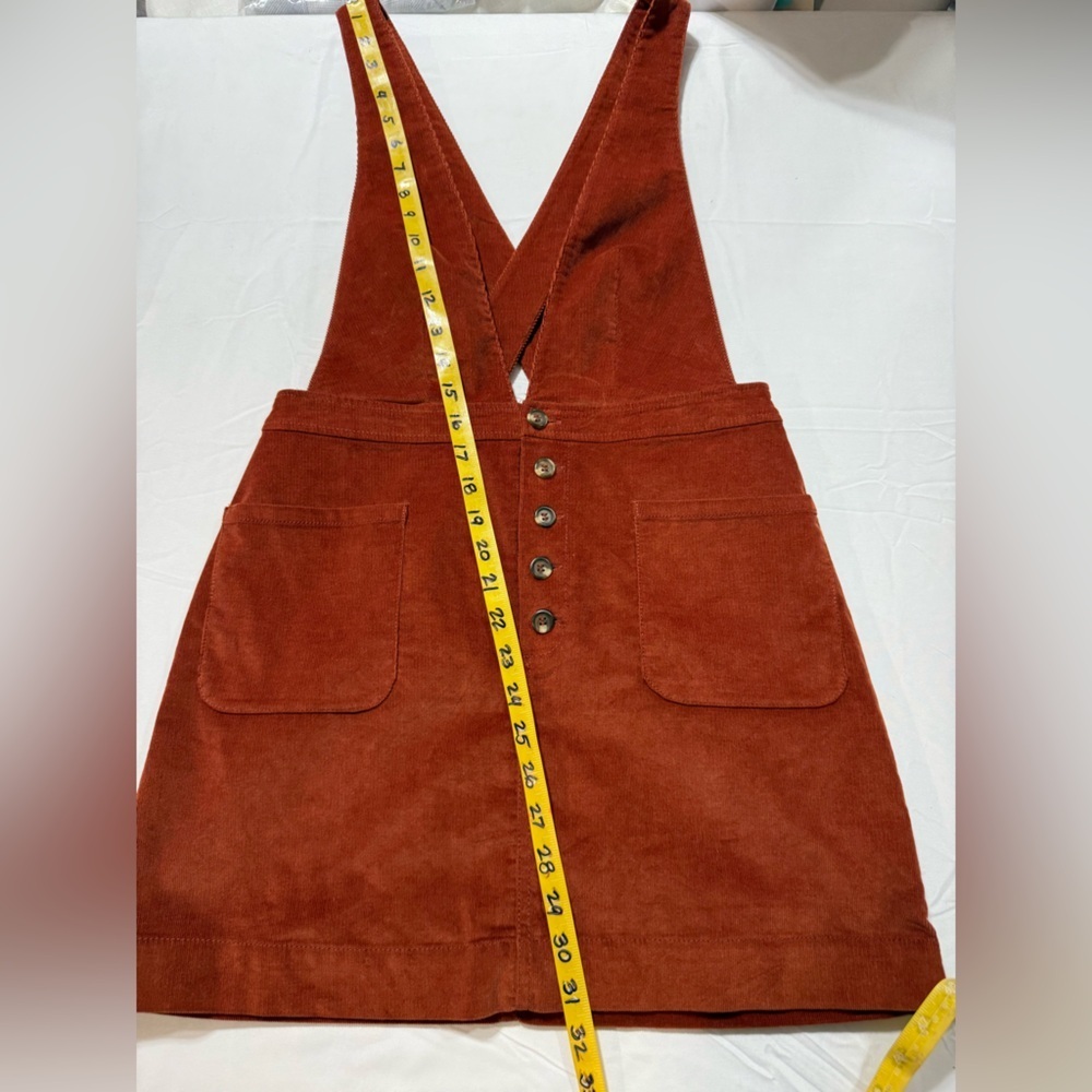 FREE PEOPLE Rust Brown corduroy Old School Love jumper Dress size 4 - Picture 14 of 14